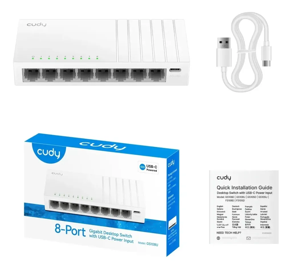 Switch 8 puertos Gigabit CUDY