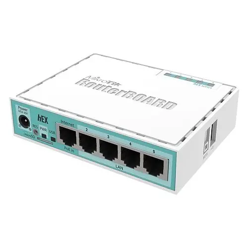 Router MikroTik hEX RB750Gr3 4 Puertos LAN 1 USB Adaptative QoS PoE