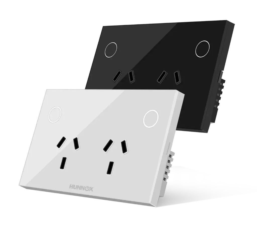HUNNOX tomacorriente doble blanco inteligente c/interruptor