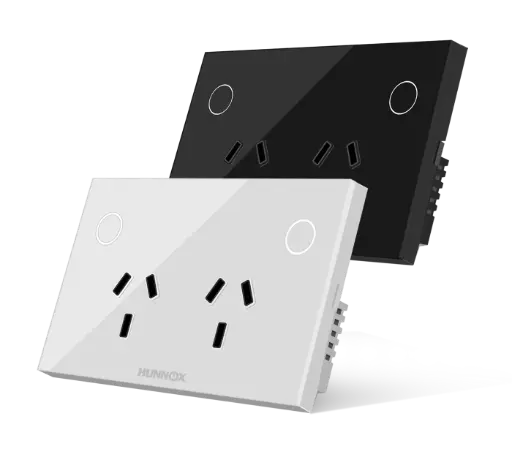 HUNNOX tomacorriente doble blanco inteligente c/interruptor